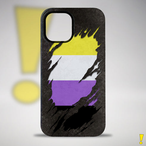 Nonbinary Pride Flag Ripped Reveal Tough Case